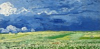 Van Gogh's Wheatfield under Thunderclouds (1890). Original public domain image from Google Arts & Culture. Digitally enhanced by rawpixel.