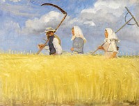 Anna Ancher's Harvesters (1905). Original public domain image from Google Arts & Culture. Digitally enhanced by rawpixel.