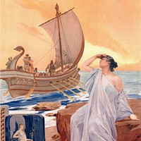 Vintage Ariadne opera, Greek myth illustration,   Remixed by rawpixel.
