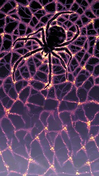 Spider web iPhone wallpaper, abstract purple Sci-Fi design.   Remixed by rawpixel.