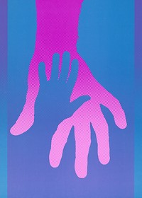 Children support, vintage hands reaching out design.  Remixed by rawpixel.
