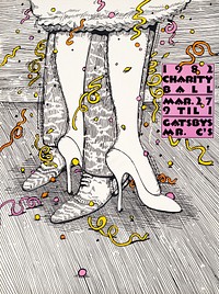 Charity ball - March 27 9 til 1 - Gatsby's Mr. C's (1982) poster by Lanny Sommese. Original public domain image from the Library of Congress. Digitally enhanced by rawpixel.