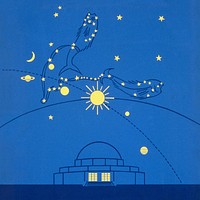 Blue planetarium, astrology illustration.   Remixed by rawpixel.