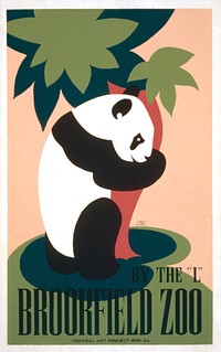 Brookfield Zoo--By the "L" (1936) vintage poster by Charles Raymond Long. Original public domain image from the Library of Congress. Digitally enhanced by rawpixel.