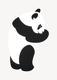 Cute panda, animal illustration.   Remixed by rawpixel.