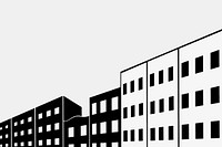 Black and white buildings illustration.  Remixed by rawpixel.