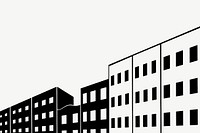 Black and white building border clipart psd.  Remixed by rawpixel.