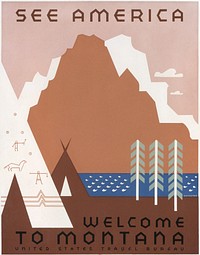 See America. Welcome to Montana (1936) travel poster by Jerome Henry Rothstein. Original public domain image from the Library of Congress. Digitally enhanced by rawpixel.