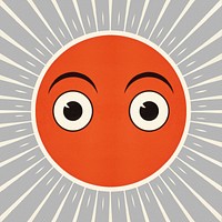 Sun cartoon with eyes clipart psd.  Remixed by rawpixel.