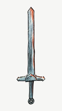Vintage knight sword clipart psd.  Remixed by rawpixel.