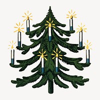 Christmas tree, festive illustration.  Remixed by rawpixel.