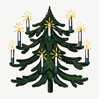 Christmas tree, festive clipart psd.  Remixed by rawpixel.