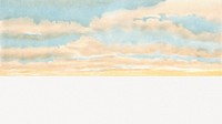 Cloudy sky illustrated border.  Remixed by rawpixel.