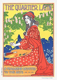 The Quartier Latin. A magazine devoted to the arts (1890) vintage poster by Louis Rhead. Original public domain image from the Library of Congress. Digitally enhanced by rawpixel.