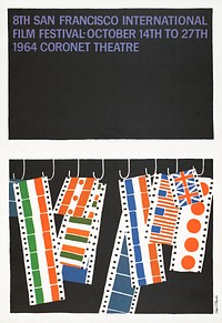 8th San Francisco International Film Festival vintage poster (1964). Original public domain image from the Library of Congress. Digitally enhanced by rawpixel.