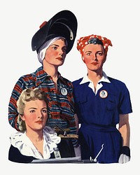 Women's empowerment clipart psd. Original public domain image from the Library of Congress. Digitally enhanced by rawpixel.
