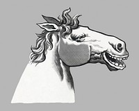 Laughing horse, It's enough to make a horse laugh.  Remixed by rawpixel.