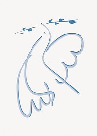 Peace dove with branch illustration.  Remixed by rawpixel.