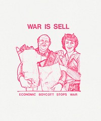 War is sell. Economic boycott stops war. (1970) man and woman with bags of groceries poster. Original public domain image from the Library of Congress. Digitally enhanced by rawpixel.