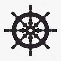 Ship steering wheel illustration.  Remixed by rawpixel.