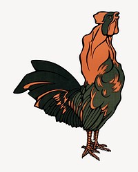 Vintage rooster, animal illustration.  Remixed by rawpixel.