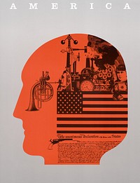 America. The unanimous declaration of the thirteen United States. (1970) vintage poster by Michael David Brown. Original public domain image from the Library of Congress. Digitally enhanced by rawpixel.