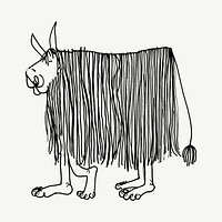 Strange beasts of the world: Yak (tibet) psd.  Remixed by rawpixel.