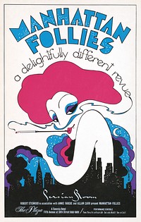 Manhattan follies, a delightfully different revue. Persian room... the plaza... (1979) vintage poster. Original public domain image from the Library of Congress. Digitally enhanced by rawpixel.