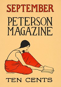 September, Peterson magazine, ten cents (1895) vintage poster by Frances Benjamin Johnston. Original public domain image from the Library of Congress. Digitally enhanced by rawpixel.