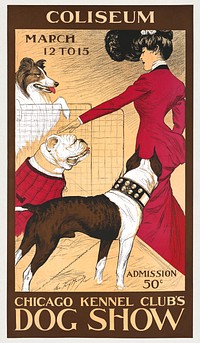 Chicago Kennel Club's dog show (1902) vintage poster by George Ford Morris. Original public domain image from the Library of Congress. Digitally enhanced by rawpixel.