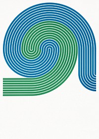 Retro abstract blue and green lines illustration.  Remixed by rawpixel.