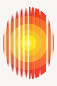 Abstract gradient orange oval shape illustration.  Remixed by rawpixel.