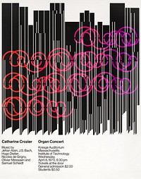 Catherine Crosier, organ concert (1970) vintage poster by Dietmar R. Winkler. Original public domain image from the Library of Congress. Digitally enhanced by rawpixel.