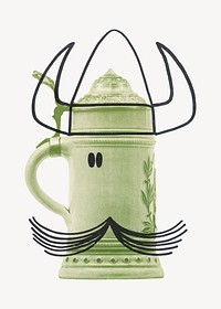 Viking jug illustration.   Remixed by rawpixel.