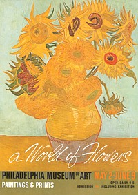 Van Gogh's A world of flowers poster (1964). Original public domain image from the Library of Congress. Digitally enhanced by rawpixel.