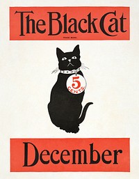 The Black Cat, December poster (1890). Original public domain image from the Library of Congress. Digitally enhanced by rawpixel.