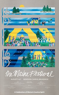 The Maine Festival (1983) poster by Nikki Schumann. Original public domain image from the Library of Congress. Digitally enhanced by rawpixel.