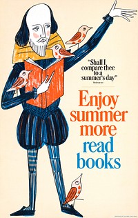 Enjoy summer more, read books (1966) vintage poster by Bill Sokol.  Original public domain image from the Library of Congress. Digitally enhanced by rawpixel.