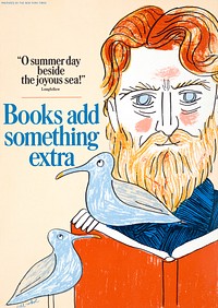Books add something extra (1966) vintage poster by Bill Sokol. Original public domain image from the Library of Congress. Digitally enhanced by rawpixel.