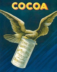 Cocoa (1890)  by Van Houten, vintage advertisement poster. Original public domain image from the Library of Congress. Digitally enhanced by rawpixel.