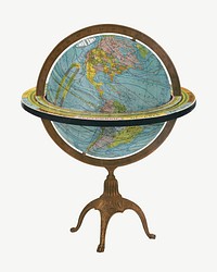 Geography globe, object clipart psd.   Remixed by rawpixel.