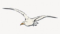 Flying white bird illustration.   Remixed by rawpixel.