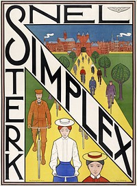 Simplex. Snel sterk (1897) poster by Ferdinand Hart Nibbrig. Original public domain image from the Rijksmuseum. Digitally enhanced by rawpixel.