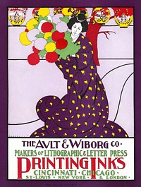 The Ault & Wiborg Co. makers of lithographic & letter press printing inks, Cincinnati, Chicago. (1900) vintage poster. Original public domain image from the Library of Congress. Digitally enhanced by rawpixel.