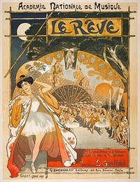 The Dream (1891) poster by Théophile Alexandre Steinlen. Original public domain image from the Cleveland Museum of Art. Digitally enhanced by rawpixel.