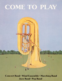 Giant tuba background. Original public domain image from the Library of Congress. Digitally enhanced by rawpixel.