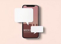 Chat messaging on mobile phone mockup