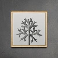 Gold frame mockup psd, Karl Blossfeldt's plant remixed by rawpixel