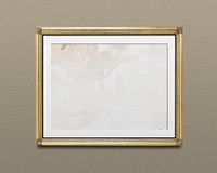 Gold picture frame  mockup, editable design psd