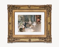 Vintage picture frame mockup, Edgar Degas' The Rehearsal Onstage psd remixed by rawpixel